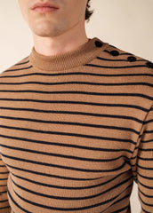 Pull marin Matelot (BEIGE FONCE/MARINE)