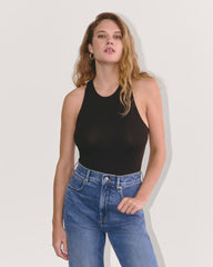 The Luxe Rib Racerback Tank | Black