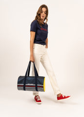 Sac bowling rayé (MARINE/CIRE)