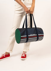 Sac bowling rayé (MARINE/CIRE)