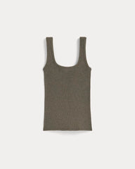 The Luxe Rib聽Square-Neck Tank | Heathered Fatigue