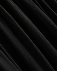 Twisted Pleated Mini Dress in Silk Georgette | Black