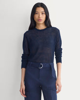 The Air Alpaca鈩?Relaxed Crew Top | Navy
