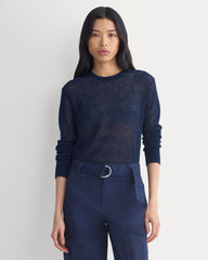 The Air Alpaca鈩?Relaxed Crew Top | Navy