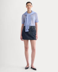 The Air Alpaca鈩?Short-Sleeve Cardigan | Soft Blue