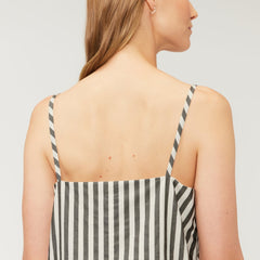 The Poplin Slip Dress | Bone / Black