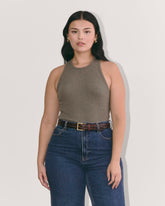 The Luxe Rib Racerback Tank | Heathered Fatigue