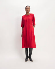 The City Stripe Ruched Dress | Haute Red