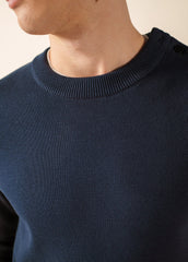 Pull marin Cancale coton (MARINE)
