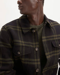 The ReWool搴?Oversized Shirt Jacket | Black / Olive
