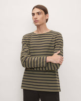 The Premium-Weight Long-Sleeve Mariner Tee | Kalamata / Black