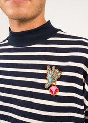 Broche brodée Corail - SAINT JAMES x Macon & Lesquoy (TURQUOISE)