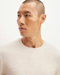 The Premium Merino Crew Neck Sweater | Heathered Oat