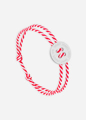 Bracelet Bouton x Le Vent à la Française (ARGENT/RAYE BLANC/ROUGE)