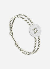 Bracelet Bouton x Le Vent à la Française (ARGENT/RAYE BLANC/KAKI)