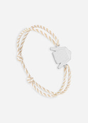 Bracelet Marinière x Le Vent à la Française (ARGENT/RAYE BLANC/BEIGE)
