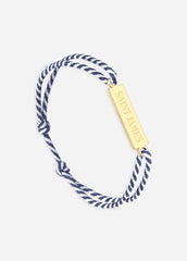 Bracelet Logo x Le Vent à la Française (OR/RAYE BLANC/MARINE)