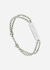 Bracelet Logo x Le Vent à la Française (ARGENT/RAYE BLANC/KAKI)