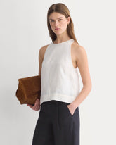 The Linen High-Neck Tank | Bone