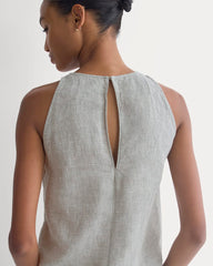 The Linen High-Neck Tank | Agave Green