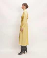 The Hammered Satin Shirt Dress | Raffia