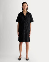 The Oxford Short-Sleeve Shirt Dress | Black