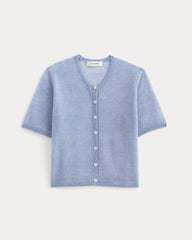 The Air Alpaca鈩?Short-Sleeve Cardigan | Soft Blue