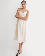 Midi Dress in Cotton Silk Voile | Bone