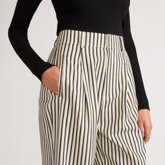 The Draper Pleated Pant in Buttersmooth | Ombre Stripe | 30" Inseam