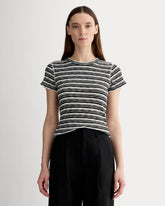 The Cozy Rib Tee | Bone / Black