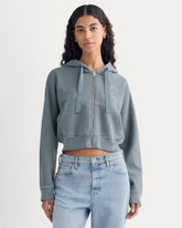 Saintjamesa x The Laufey Foundation Cropped Full-Zip Hoodie | Vintage Indigo