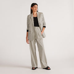 The Draper Pleated Pant in Buttersmooth | Ombre Stripe | 30" Inseam