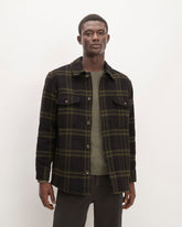 The ReWool搴?Oversized Shirt Jacket | Black / Olive