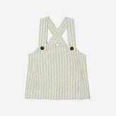 The Apron Linen Tank | Seafoam Pinstripe
