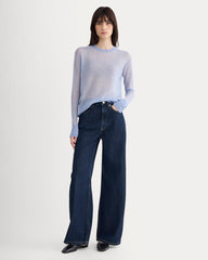 The Air Alpaca鈩?Relaxed Crew Top | Soft Blue