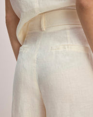 The Linen Way-High庐 Drape Pant | Bone
