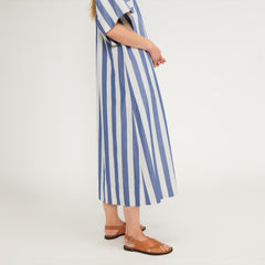 The Poplin Caftan Dress | Mazarine Blue / Bone