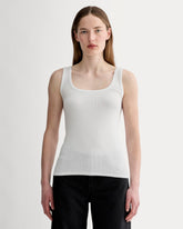 The Luxe Rib聽Square-Neck Tank | White
