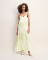 The Saintjamesa x Marques' Almeida Satin Tie-Dye Dress | Seafoam Tie-Dye