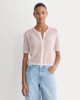 The Air Alpaca鈩?Short-Sleeve Cardigan | Soft Pink