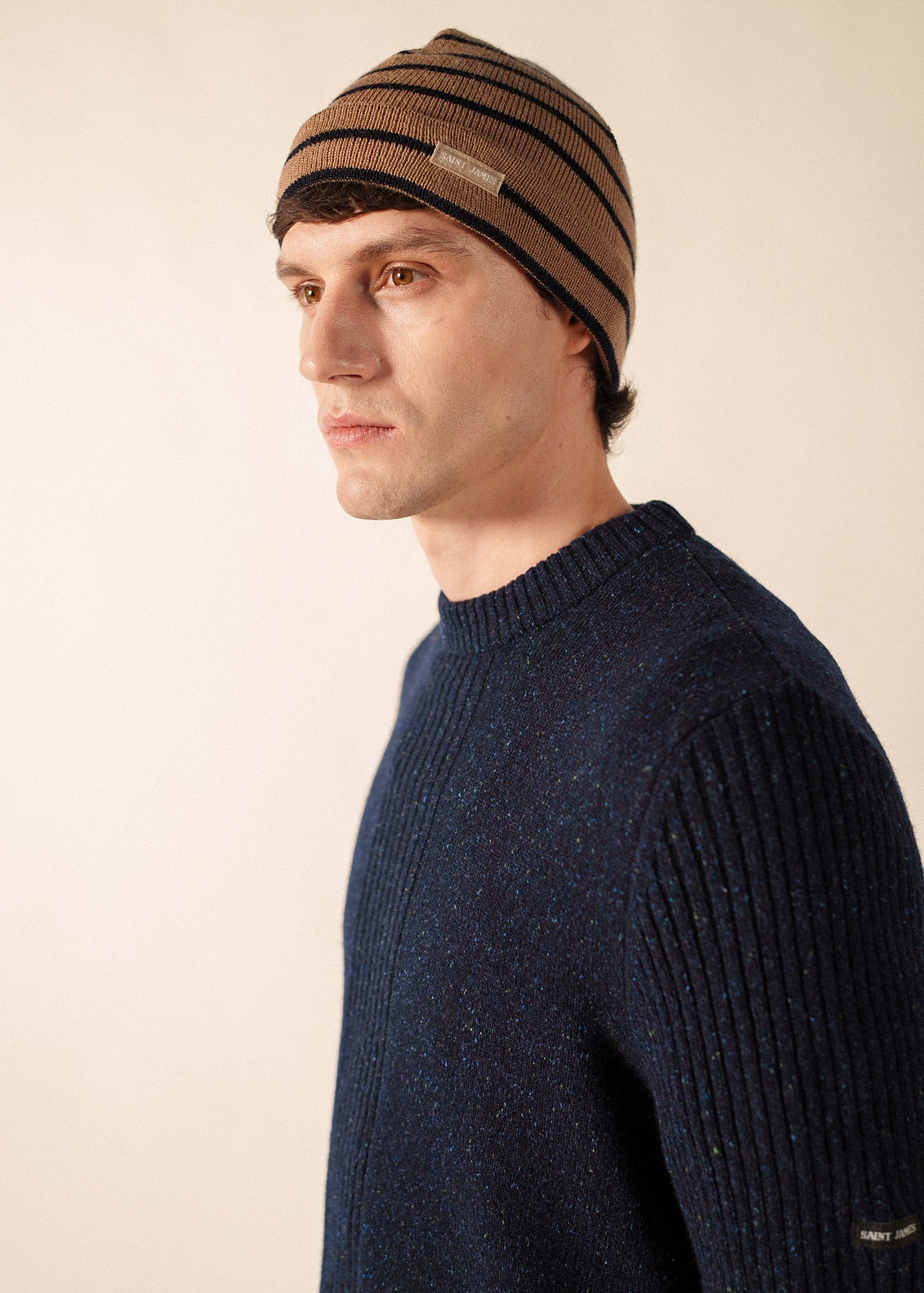 Bonnet de quart (BEIGE FONCE/MARINE)