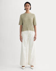 The Oversized Tee in Cotton Linen | Eucalyptus