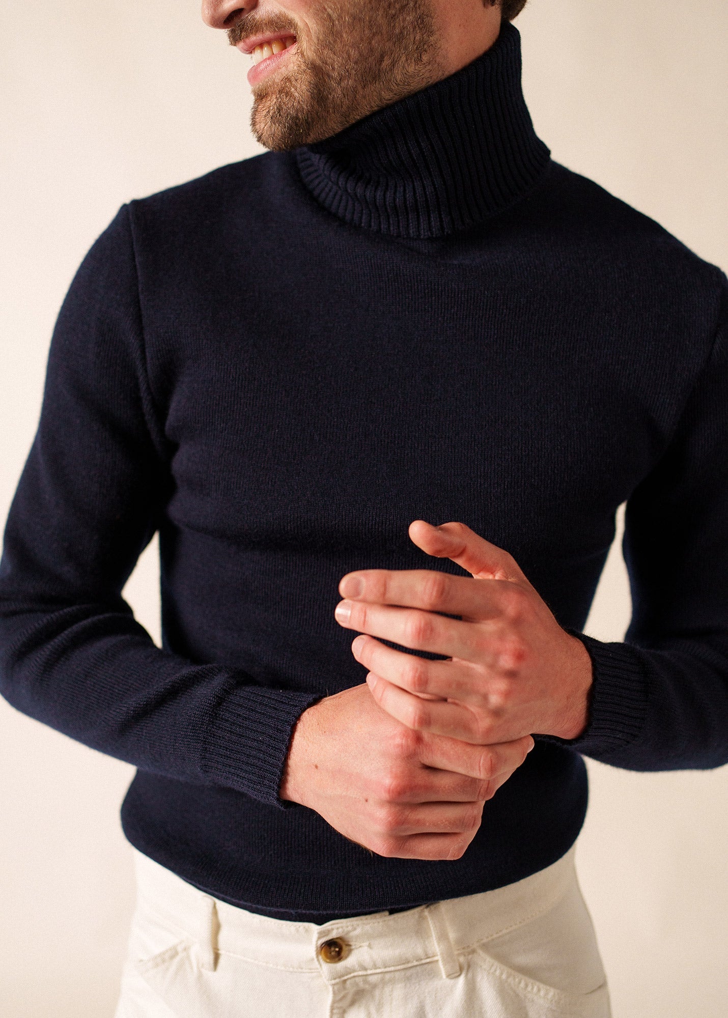 Pull col roulé (MARINE)