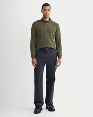 Cashmere Quarter Zip Sweater | Heathered Army Green