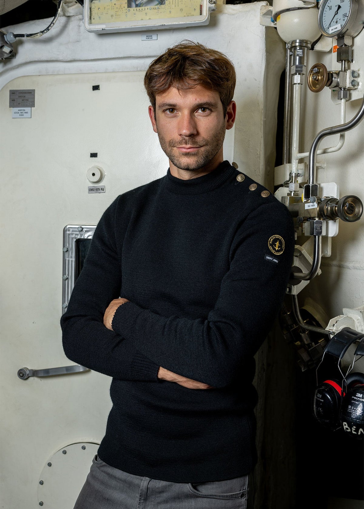 Pull marin Compas x Marine nationale (NOIR)