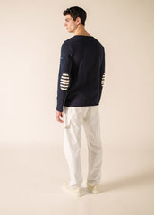 Marinière Méridien coudières (NAVY/ECRU/NAVY)