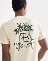 Saintjamesa x Peace and Quiet Crest Graphic Tee | Bone