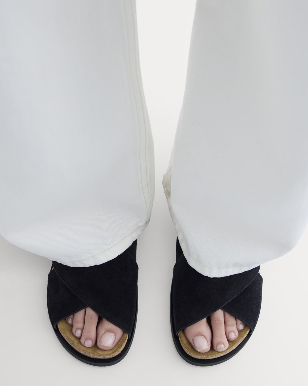 The Suede Crossover Sandal | Black