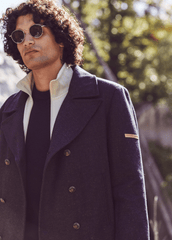 Caban Héritage homme en laine Mérinos - SAINT JAMES x Atelier Tuffery (INDIGO/CHANVRE)