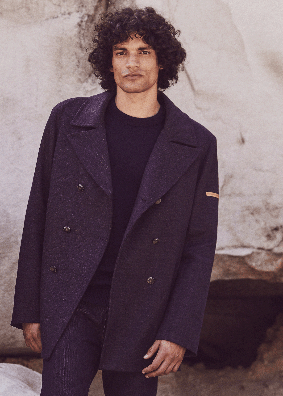 Caban Héritage homme en laine Mérinos - SAINT JAMES x Atelier Tuffery (INDIGO/CHANVRE)
